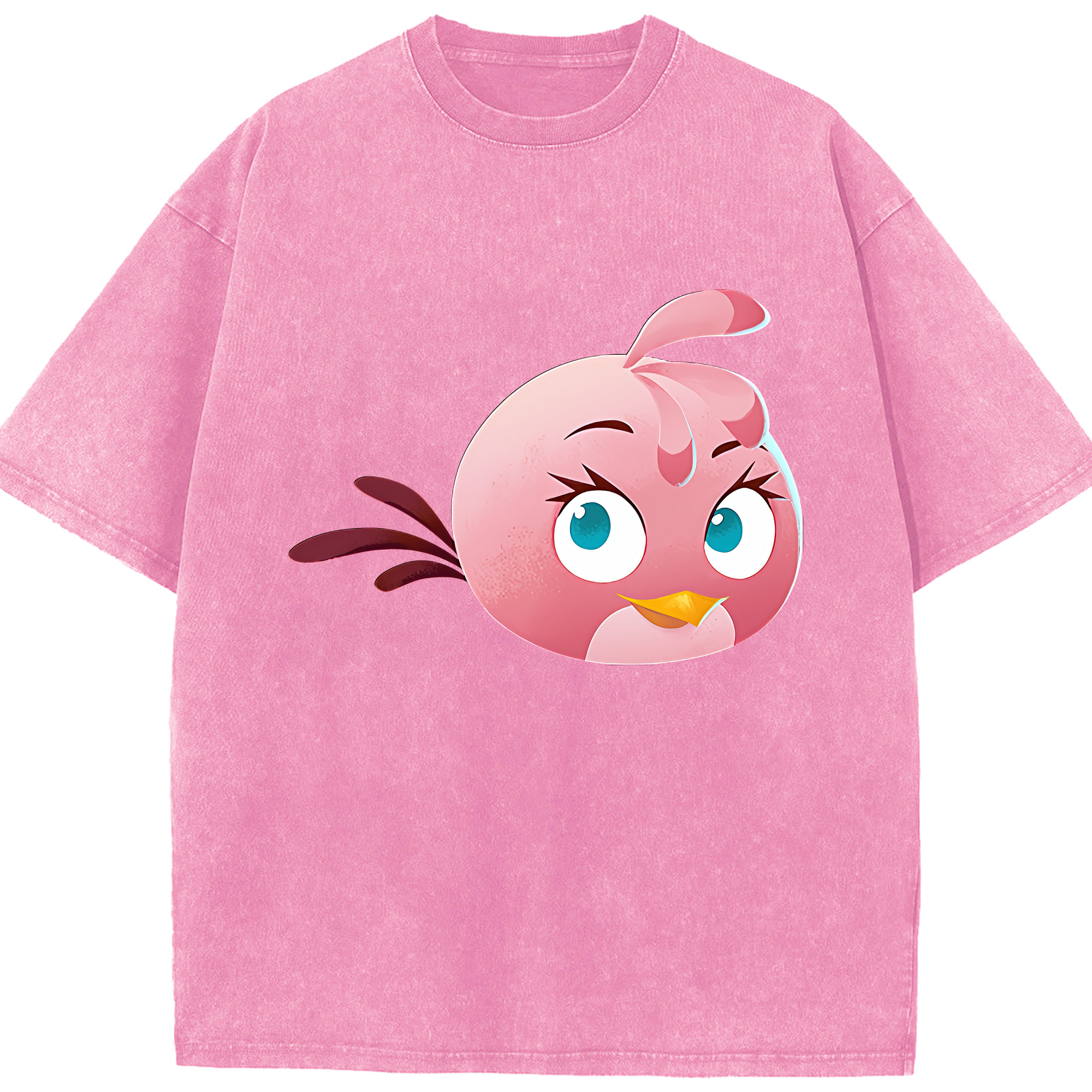 （画像用） Angry Birds アングリーバード 綿100% ヴィンテージ風 半袖Tシャツ（フロントプリント）